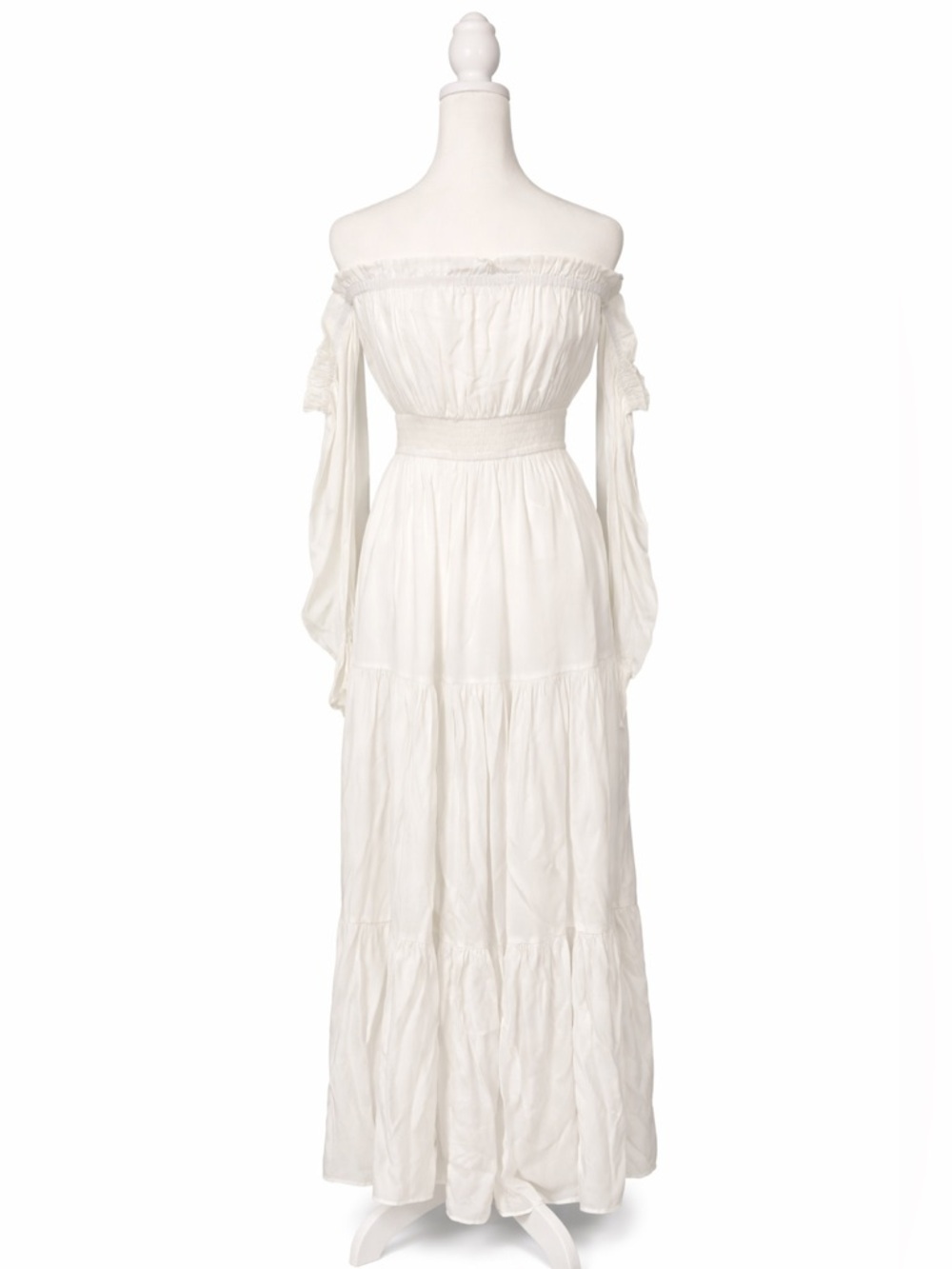 Romantic White Tiered Boho Maxi Dress - Picture 2 of 2